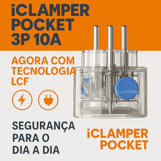 DPS iCLAMPER  3 Pinos 10A — Protetor Contra Raios Surtos Protetor Energia Clamper sem Aterramento