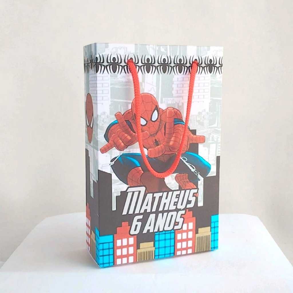 Kit Sacolinha Surpresa Festa Infantil Personalizado HOMEM ARANHA | Lembrancinhas | Aniversário | PEGUE E MONTE