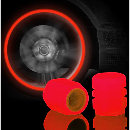 Kit 4 - Tampa Bico Pneu BRILHA NO ESCURO Tampinha Plástica Carro Moto Bicicleta - Válvula - Várias Cores em Oferta na Shopee