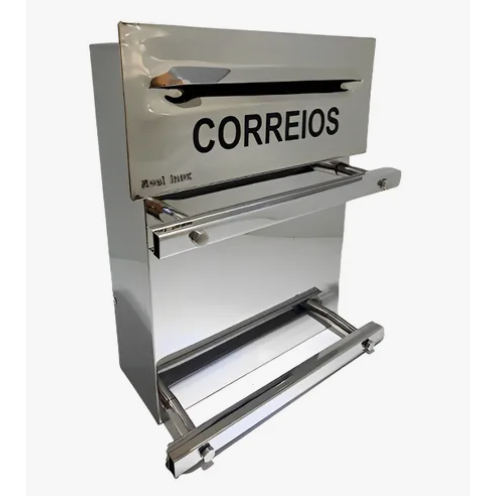 Caixa De Correios Vertical Em Aço Inox 304 Escovado (grade)