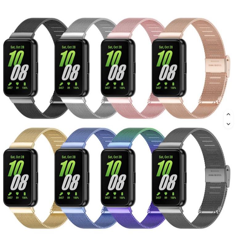 Pulseira Para Samsung Galaxy Fit 3 Sm-r390 Metal Milanese com fecho magnético aj