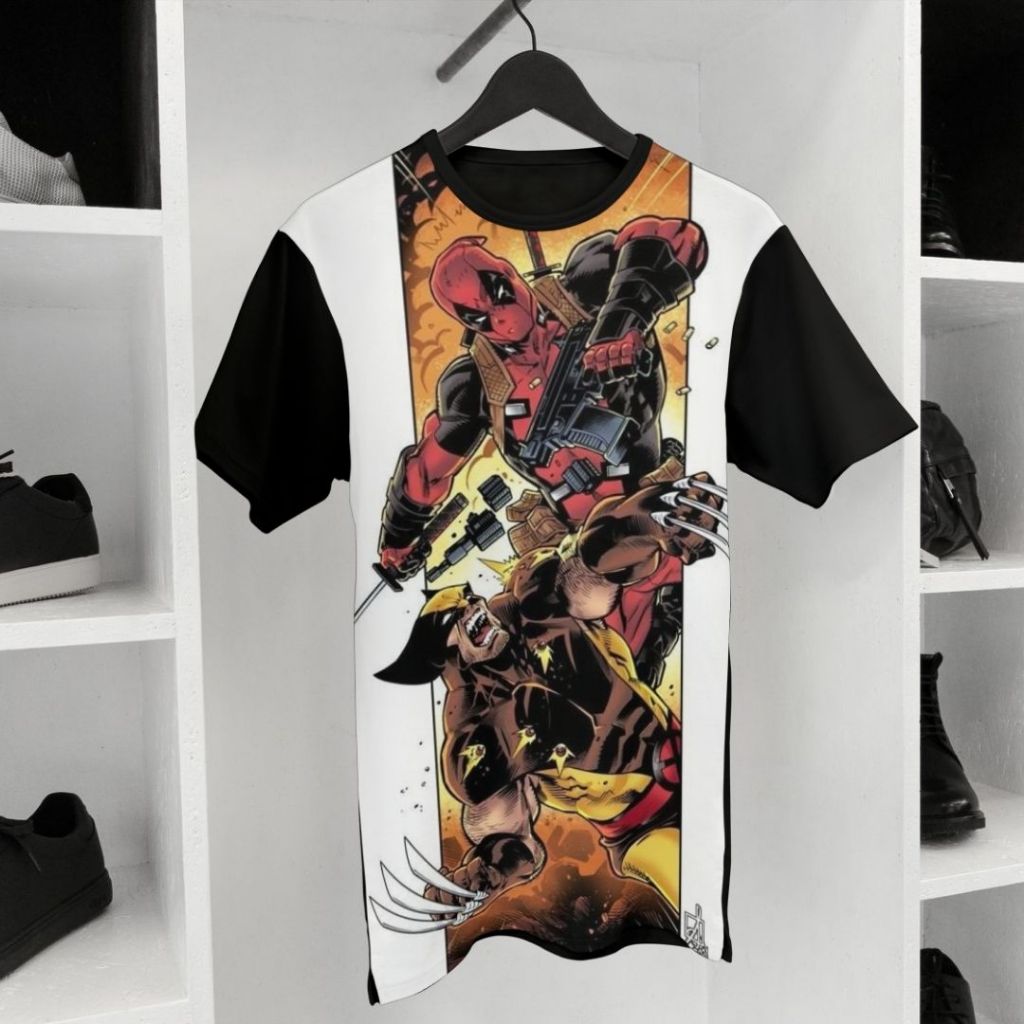 Camiseta Blusa Manga Curta Gola Redonda Personalizada Sublimada Marvel Super Herois Wolverine DryFit