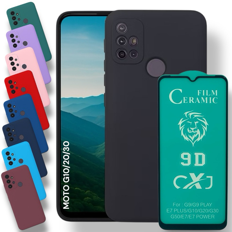 Kit Capa + Película Moto G10 / G20 / G30 Capinha Aveludada Motorola  Anti Impacto Premium em Oferta na Shopee