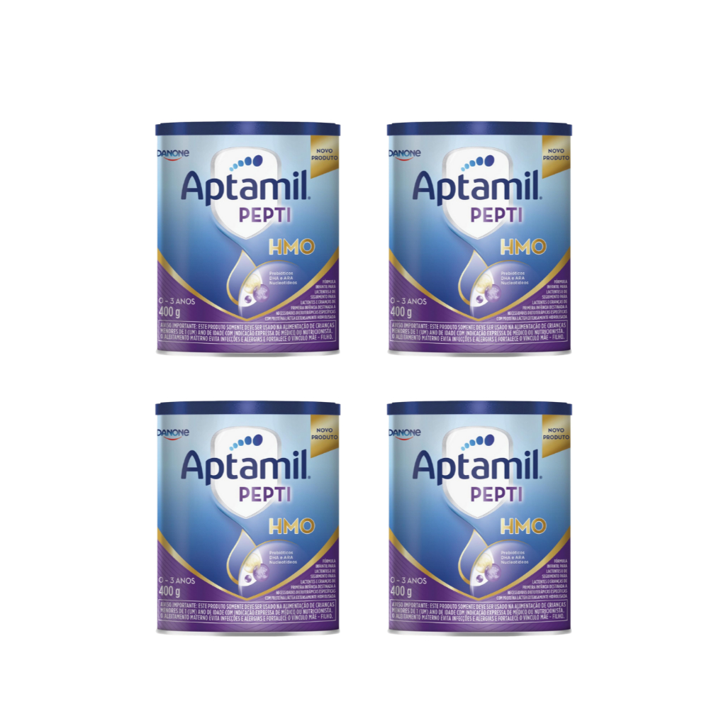 Kit 4un Fórmula Infantil Danone Aptamil Proexpert Pepti 400g ROTULO NOVO ENVIO IMEDIATO NOTA FISCAL