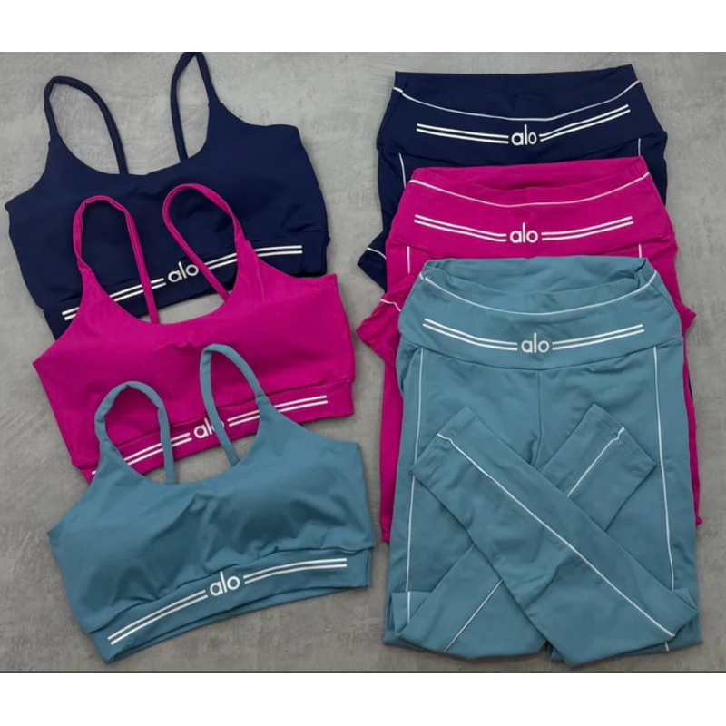 Conjunto Fitness Yoga Tendência Poliamida Premium Top Com Bojo E Legging Cintura Alta