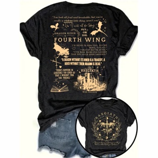 Camiseta Básica Algodão Basgiath Fourth Wing Camiseta Quarta Asa War College em Oferta na Shopee