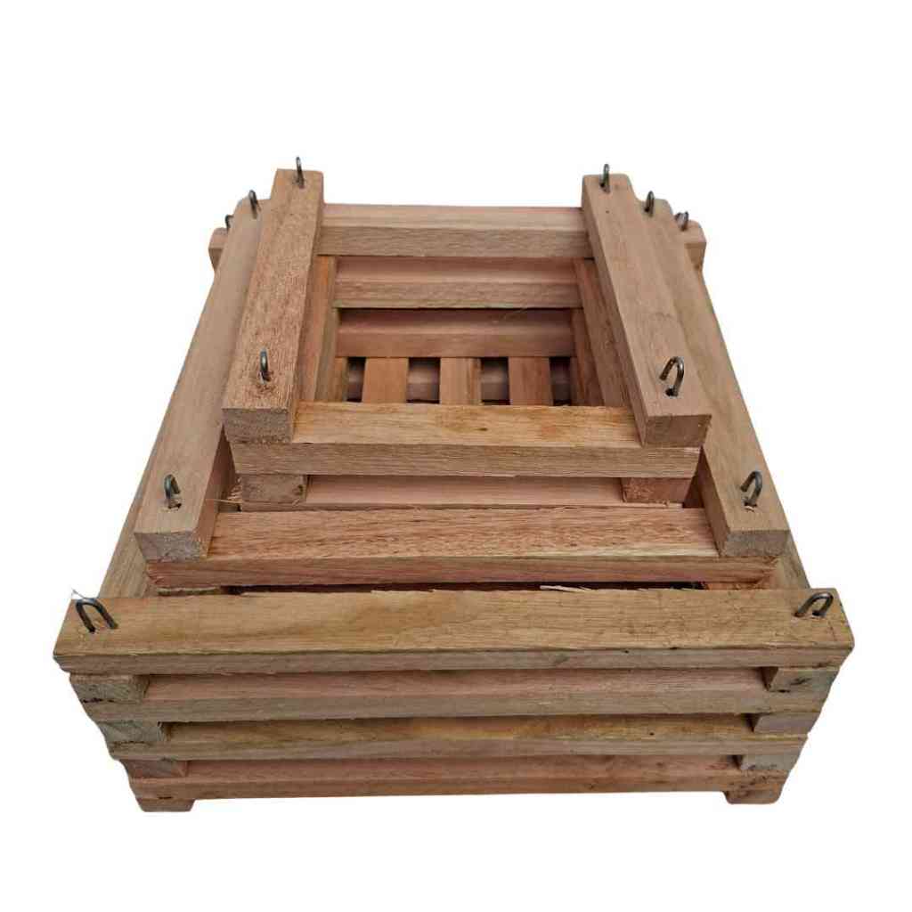 Cachepô de Madeira Rústico Quadrado nº 02 / 03 / 04 para Orquídeas e Plantas Ornamentais