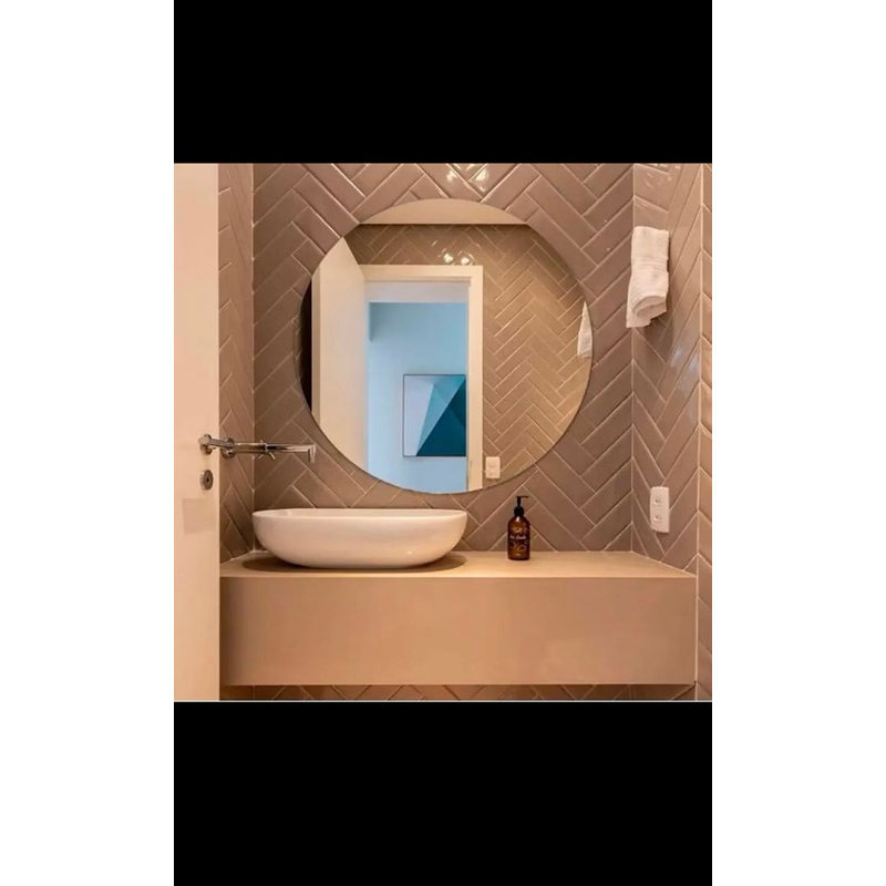 Espelho Redondo Lapidado Decorativo | Moderno para Banheiro, Sala, Quarto e Hall – Vários Tamanhos