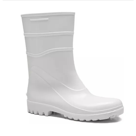 Bota Borracha Branca Galocha Pvc Cano Médio Leve C.A.
