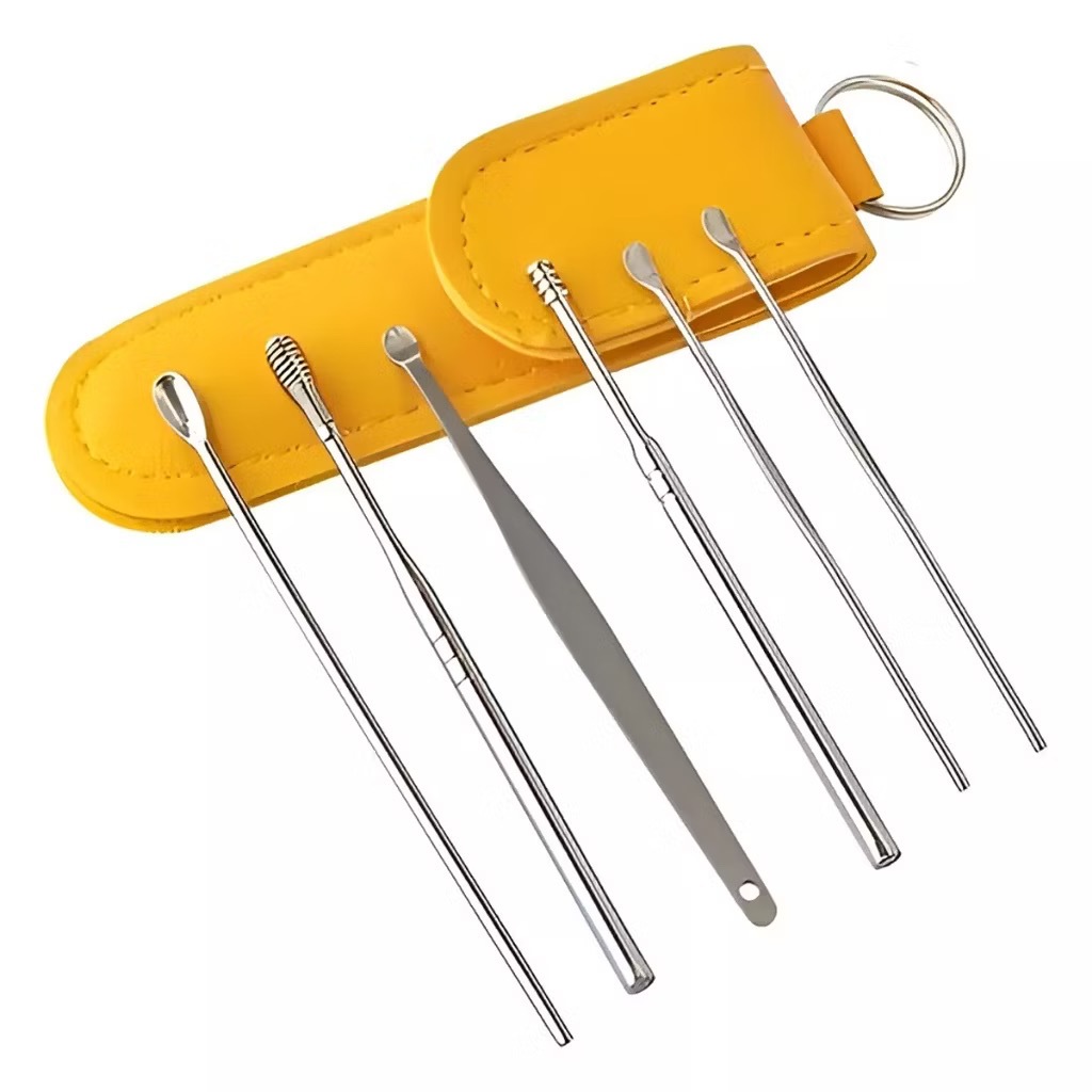 Kit Jogo Cotonete Fácil Removedor Limpeza Cera Ouvido Orelha + Estojo
