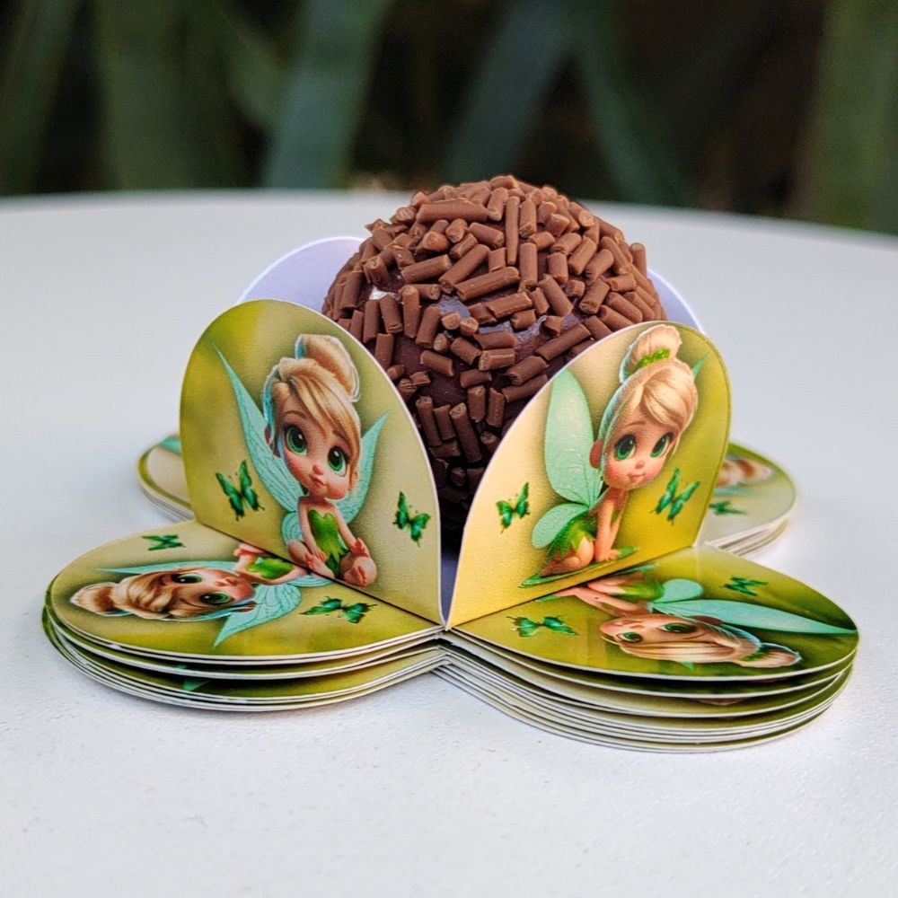 Forminha de Doce Brigadeiro, Beijinho 4 Pétalas Festa, Aniversário, Lembrancinha Tinker Bell Baby Sininho