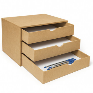 Organizador Gaveteiro Suporte Para Monitor Folha A4 3 Gavetas