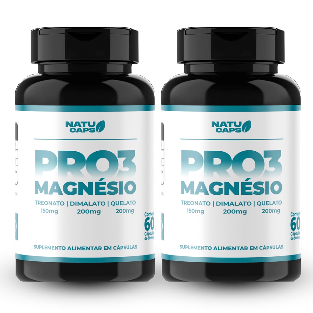 2 Un Pro 3 Magnésio - 120 Cápsulas - Fórmula Avançada - Poucas Unidades