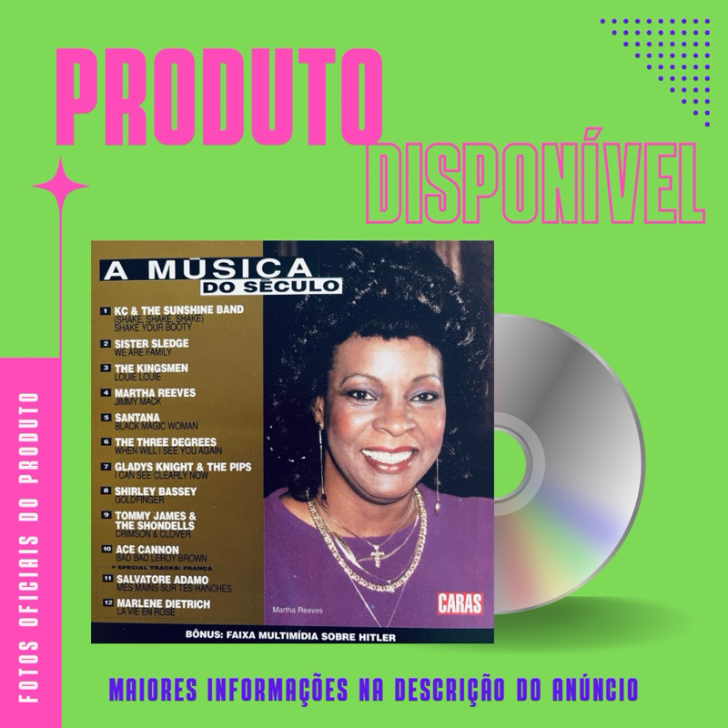 CD A MÚSICA DO SÉCULO VOLUME 43 - Santana, Shirley Bassey, Salvatore Adamo, Tommy James e The Shondells, Martha Reeves