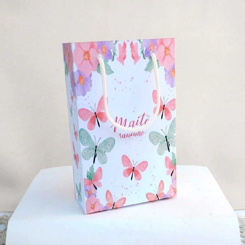 Kit Sacolinha Surpresa Festa Infantil Personalizado BORBOLETAS | Lembrancinhas | Aniversário | PEGUE E MONTE