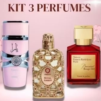 kit feminino 03 perfumes Árabes maravilhosos 100mls