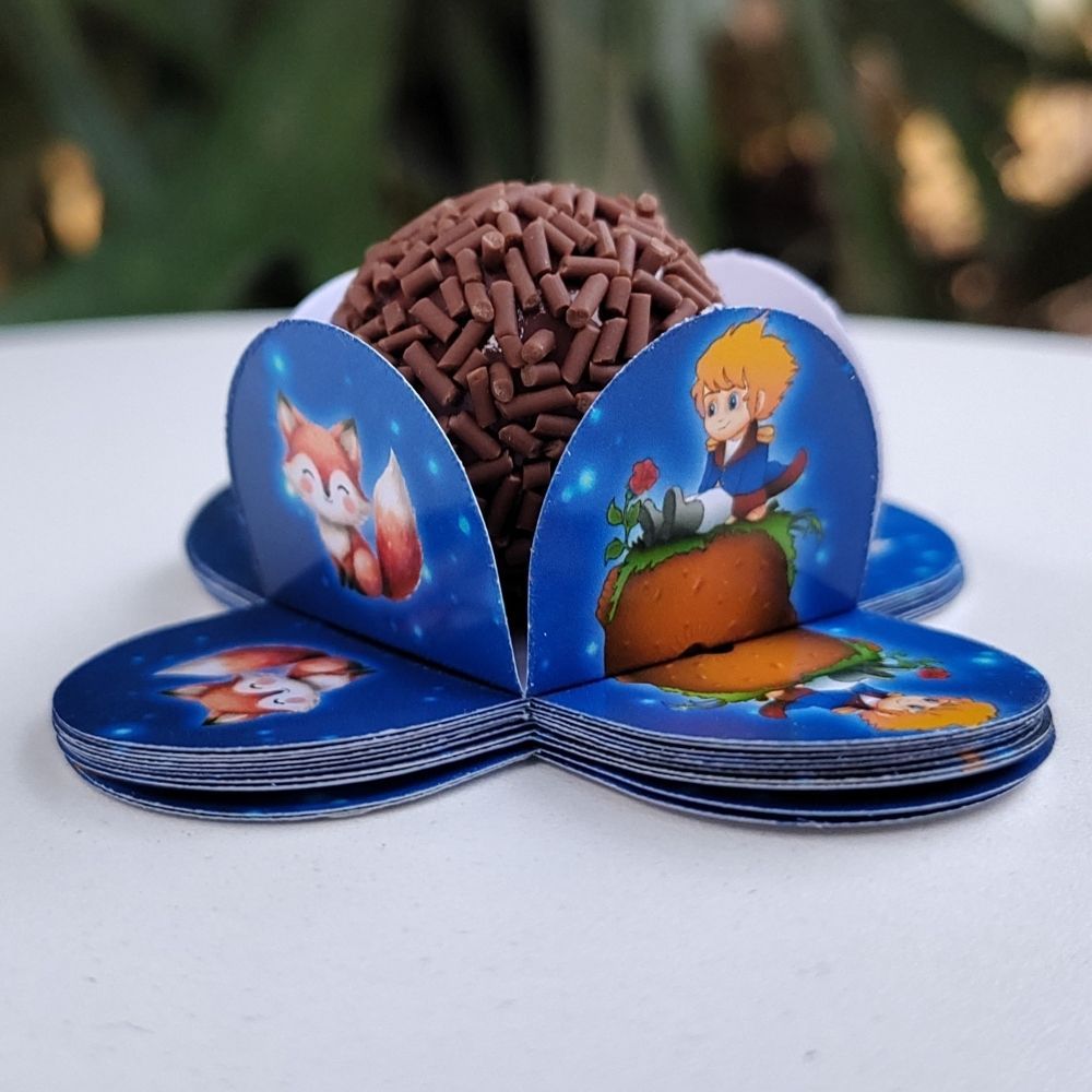 Forminha de Doce Brigadeiro, Beijinho 4 Pétalas Festa, Aniversário, Lembrancinha Pequeno Príncipe