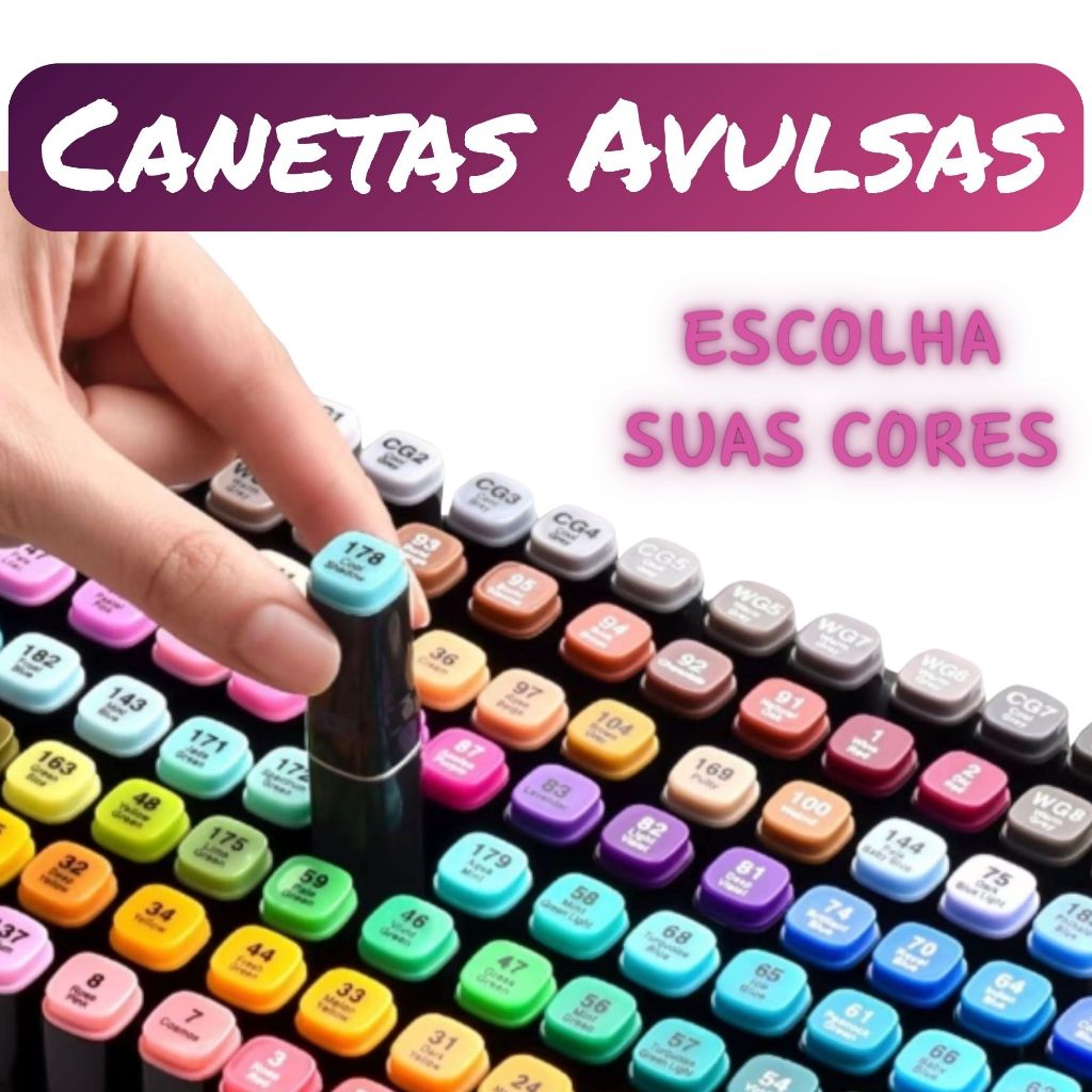 Caneta Marcadora Touch AVULSA - Ponta Dupla - Ideal para Livros de Colorir em Oferta na Shopee