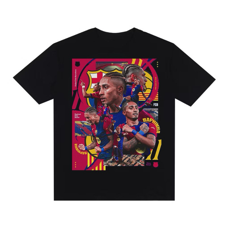 Camiseta Streetwear Oversized Unissex Estampada Camisa Futebol Barça Raphinha Rafinha Jogador Seleção Brasil Barcelona
