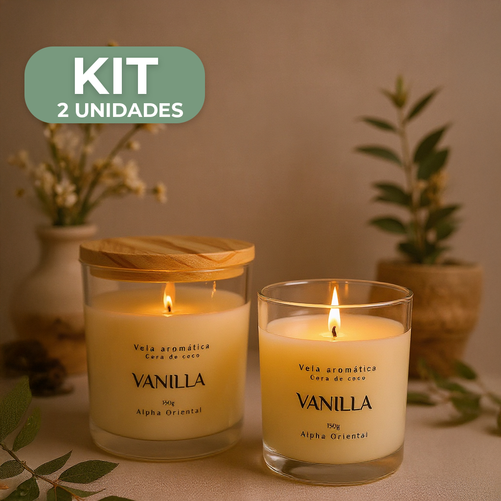 Imagem Kit 2 Vela aromática artesanal PREMIUM 150g - Vários Aromas - Com especiarias e tampa de madeira