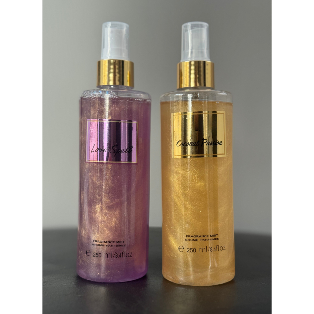 Kit 2 Body Splash 250ml com glitter otima fixação