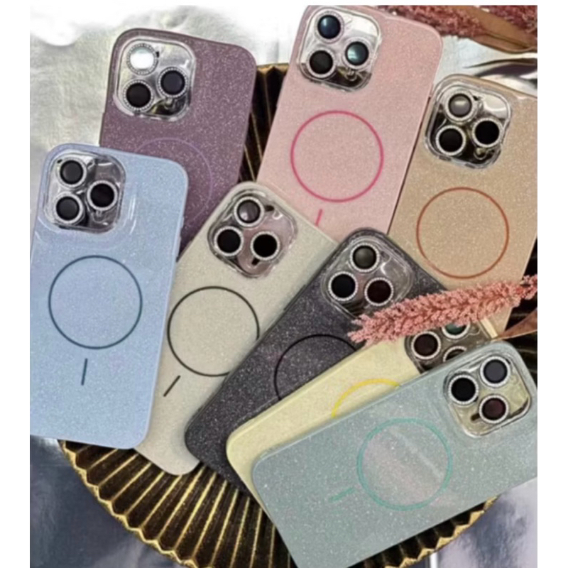 Capa Com Glitter Brilho MagSafe Apple iPhone 17 Pro Max + Película De Câmera Brilho Strass