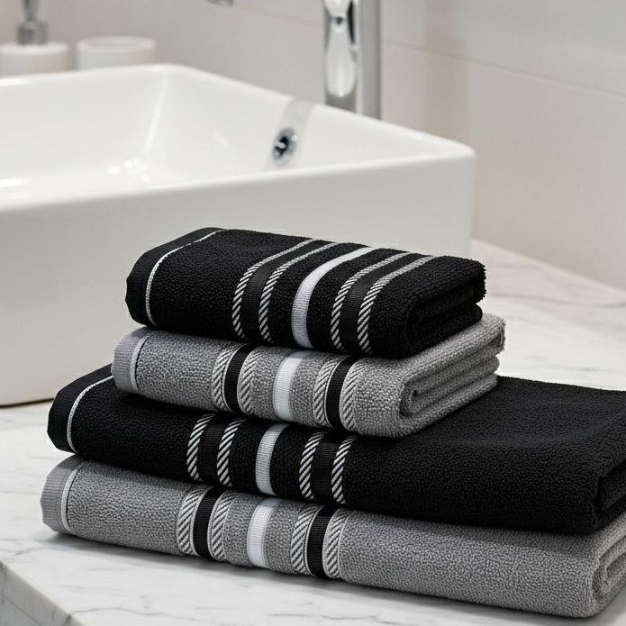 Kit 3 Toalha De Algodão Premium 2 Banho E 1 Rosto Toque Suave Alta Absorção E Durabilidade Maciez