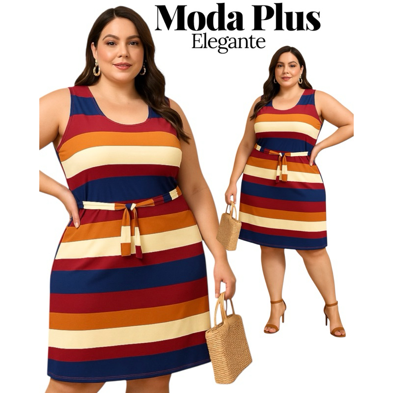 Vestido Plus Size  Feminino G3 Soltinho de Malha Vestidinho fresquinho Senhora Verão Confortável