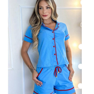 Pijama Feminino Short Doll Algodão com Botões – Conforto, Estilo e Qualidade Premium”