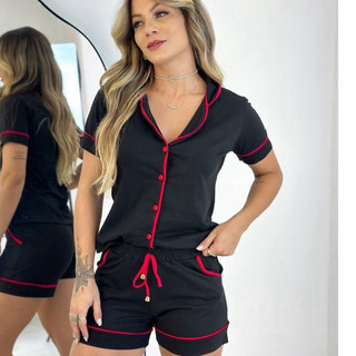 Pijama Americano 100% Algodão, Pijama de Algodão, Baby doll, Short Doll, Pijama de Amamentação