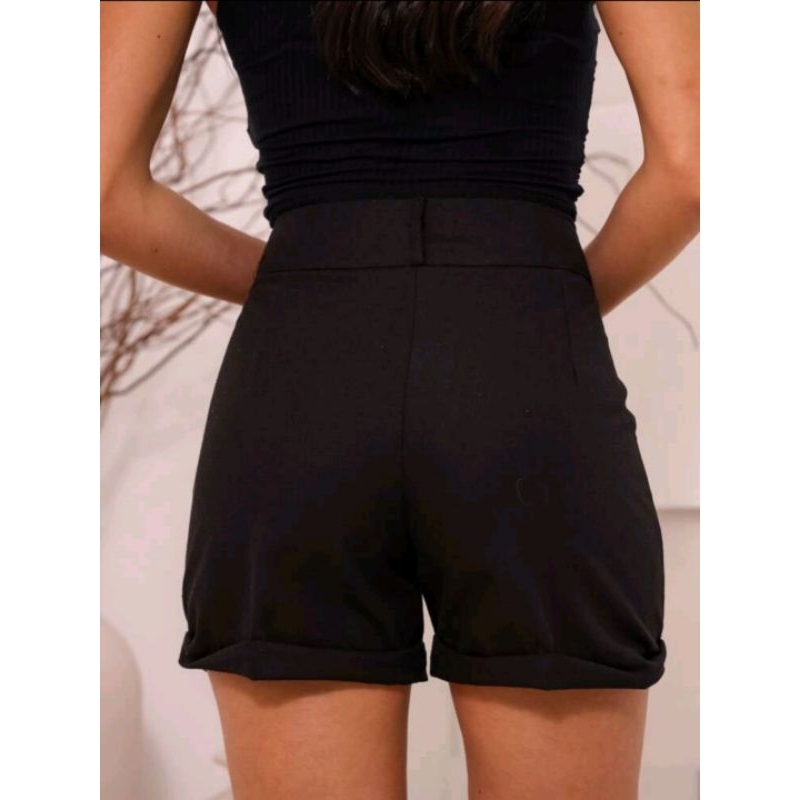 Short Linho Cintura Alta Feminino Moda Verão 2026 Envio Imediato — imagem 2 de 2