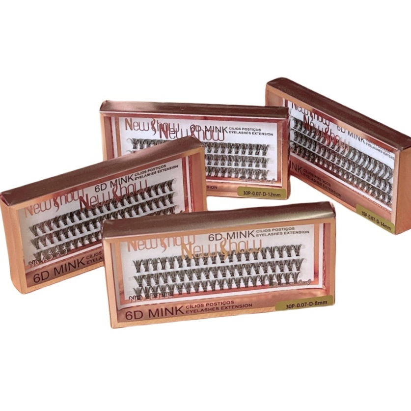 Kit Com 4 Caixas Cilios Postiços New Show 30P-0.07-D 8MM/10MM/12MM/14MM em Oferta na Shopee