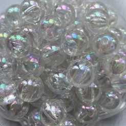 Bola Translucída Irisada 12mm Miçanga para Artesanato