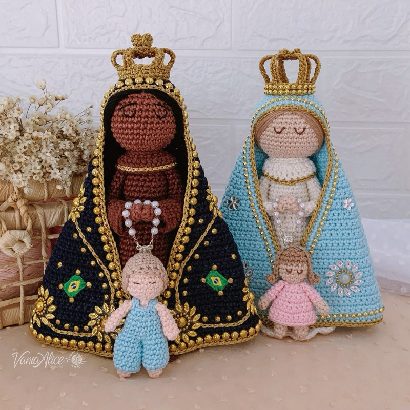 Nossa Senhora Aparecida Amigurumi Em Crochê Artesanal Presente religioso Lembrancinha religiosa