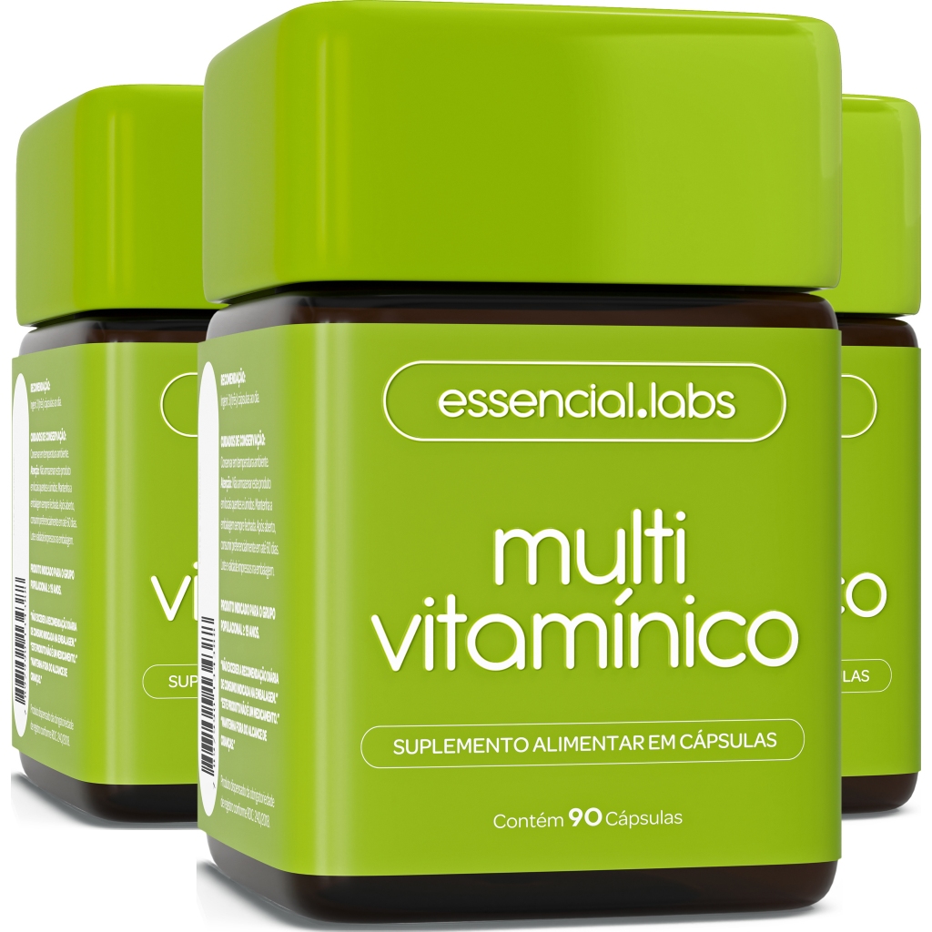 03 POTES DO MULTIVITAMÍNICO DE A a ZINCO - 90 CÁPSULAS - POLIVITAMÍNICO FÓRMULA PREMIUM CONCENTRADA