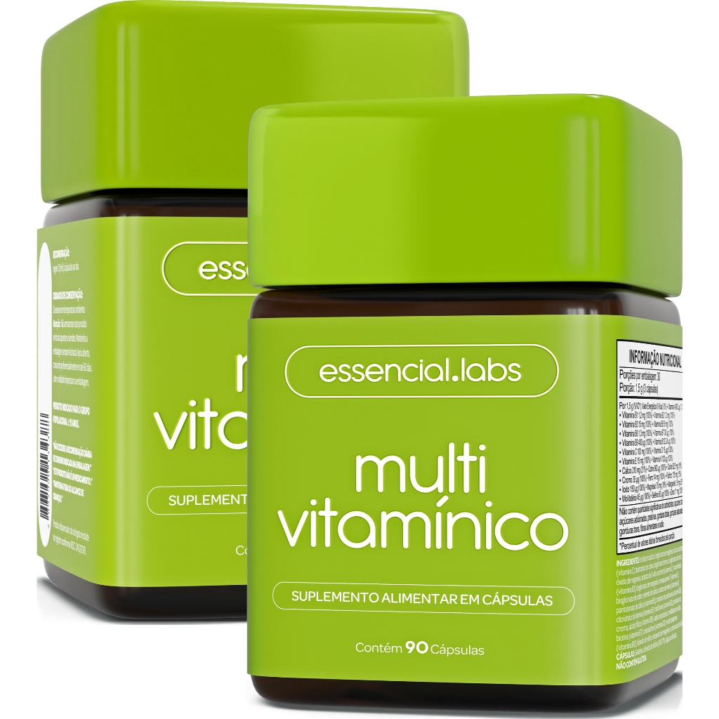 02 POTES DO MULTIVITAMÍNICO DE A a ZINCO - 90 CÁPSULAS - POLIVITAMÍNICO FÓRMULA PREMIUM CONCENTRADA