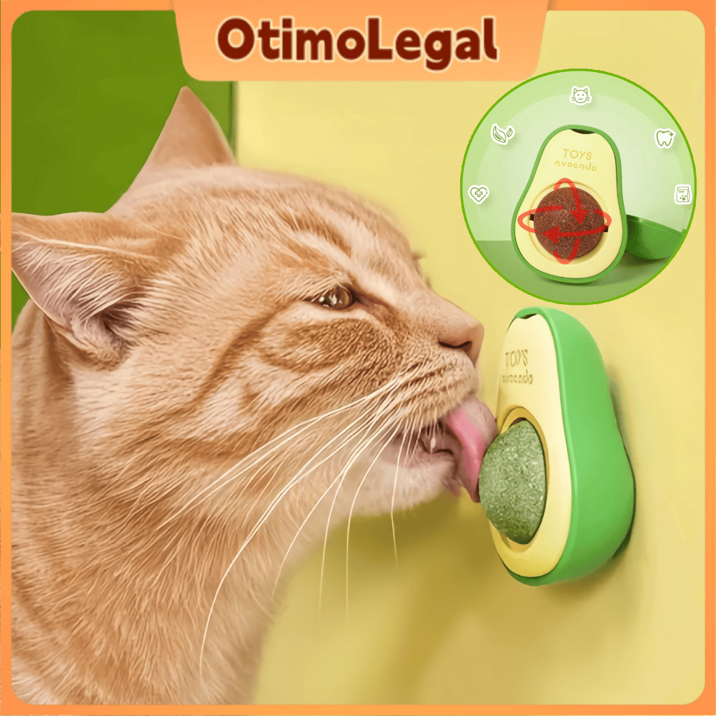 Kit 1/2/3/4 Abacate De Brinquedo Para Gatos Com Catnip Erva Gato Natural
