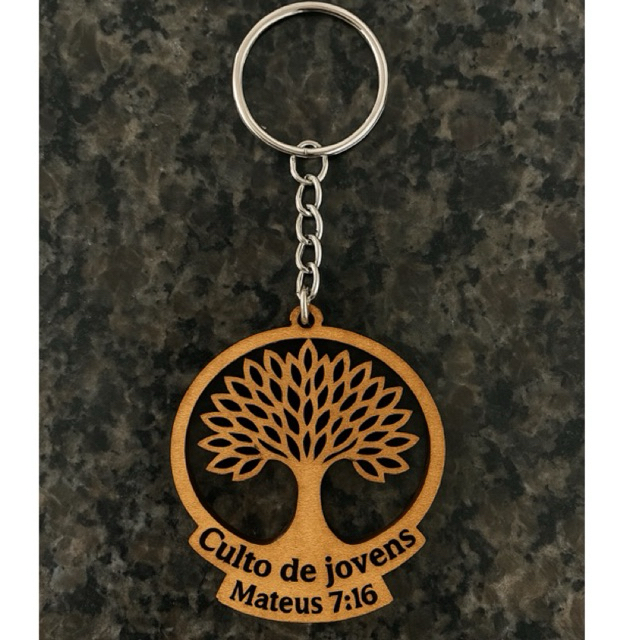 Kit 50 Chaveirinhos Árvore Com Folhas Personalizado Com sua Frase