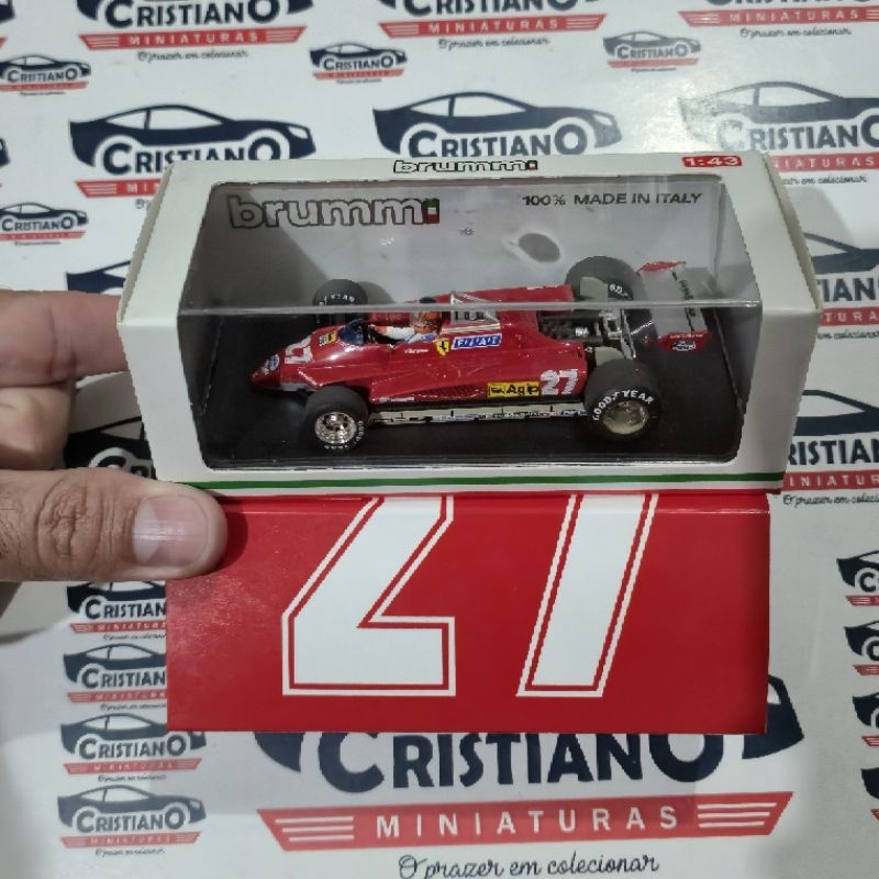 Ferrari 126C2 Turbo GP San Marino 1982 Gilles Villeneuve + Piloto Brumm 1/43