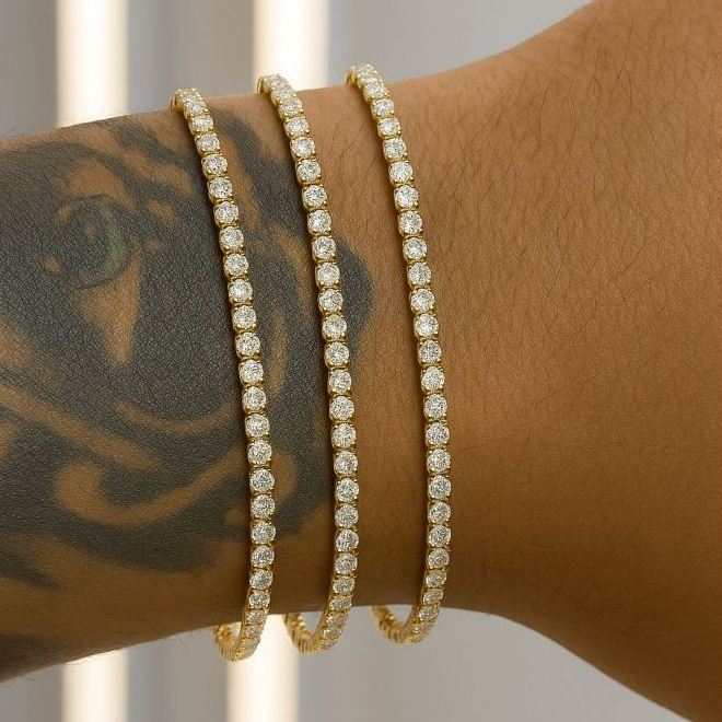 Pulseira Masculina Feminina Estilo ice Cravejada Zircônia Brilhante unissex minimalista presente