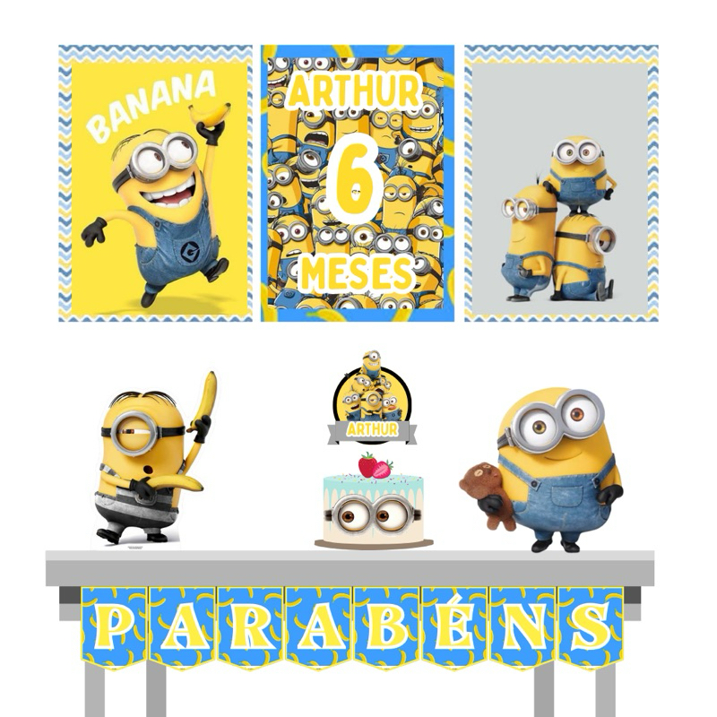 kit festa Minions em Oferta na Shopee