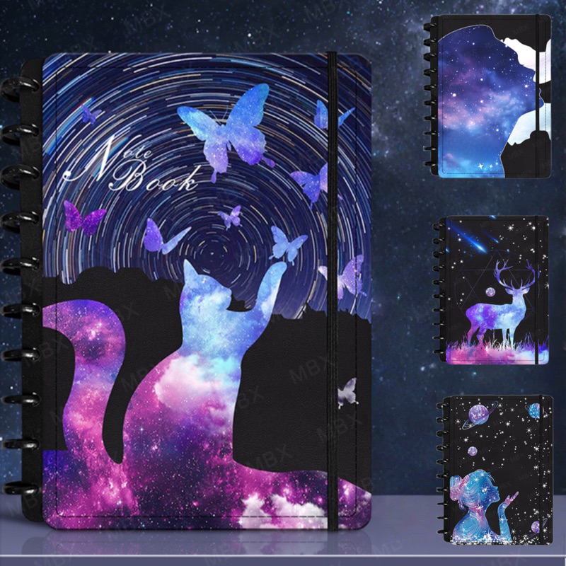 Caderno de 8/10 Discos e 80 folhas Tipo Inteligente  Céu noturno escuro Grande Pautado 80 folhas em Oferta na Shopee