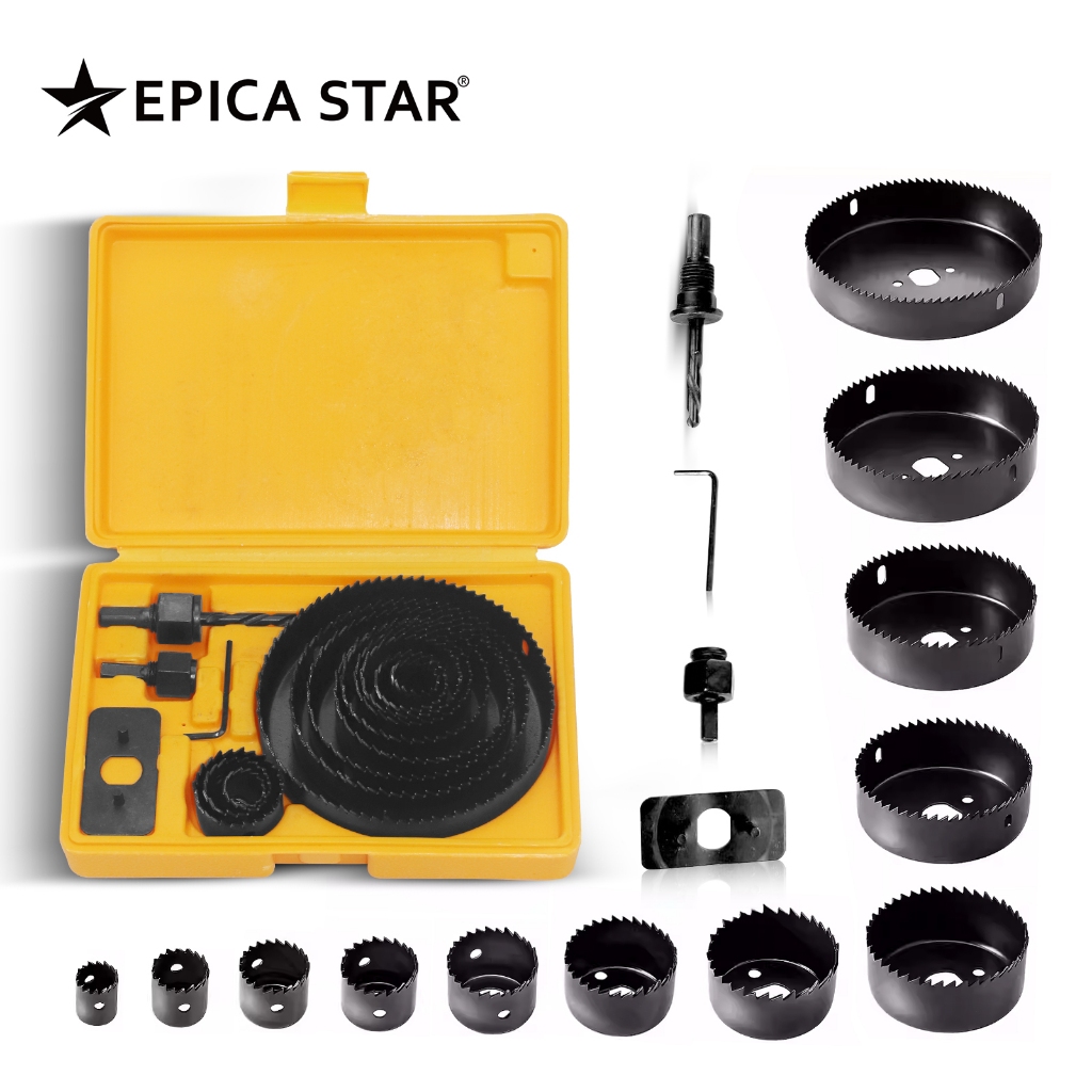 Serra Copo 16 Peças Para Madeira Plástico e Drywall Diâmetro 19 a 127mm em Oferta na Shopee