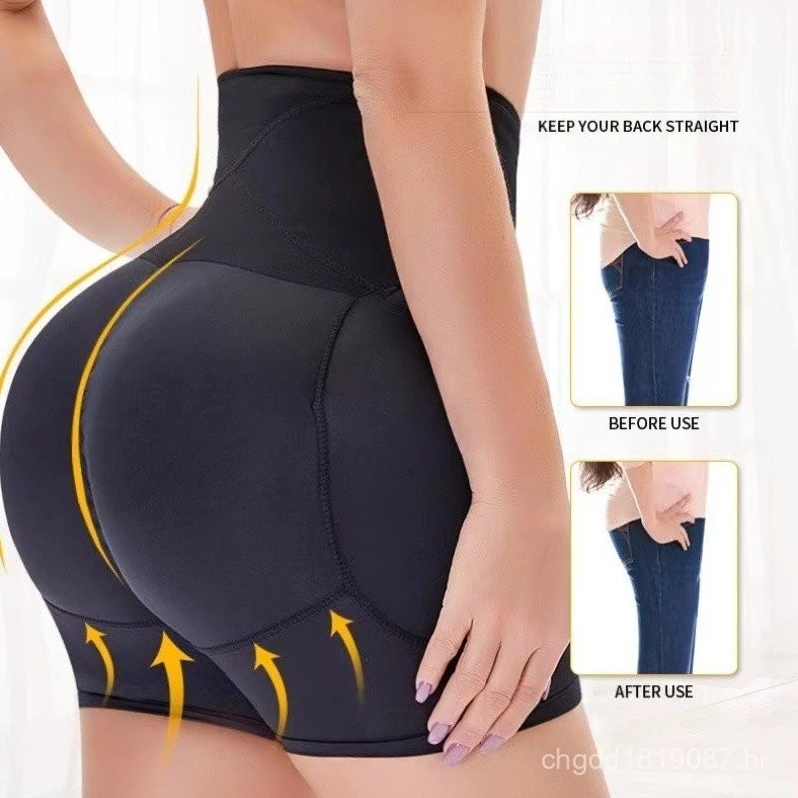 Short Modelador de Quadris com Elevação e Enchimento para Mulheres - Sem Costura e Respirável para Curvas