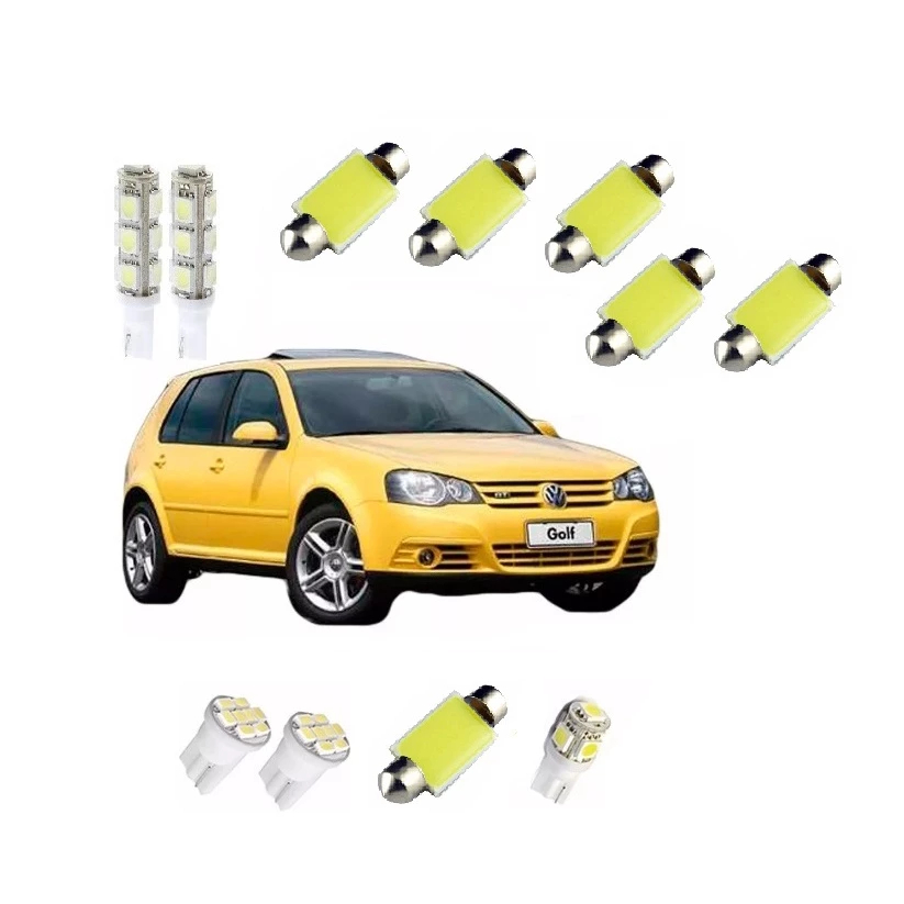 Kit Lâmpadas Led GOLF G3 POLO Sedan Hatch | LUZ BRANCA - LANTERNA/TETO/PLACA/PORTA MALAS e LUVAS