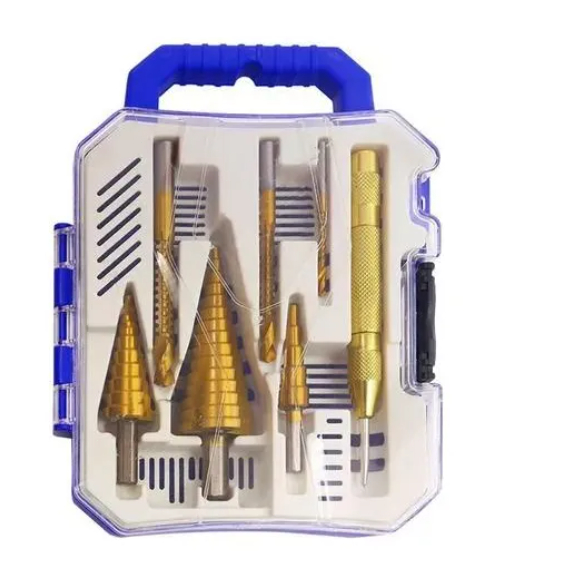 Kit 7 Brocas Escalonada Aço Rapido Titanio 4 A 32mm Corte com Marcador Com Estojo Organizador em Oferta na Shopee