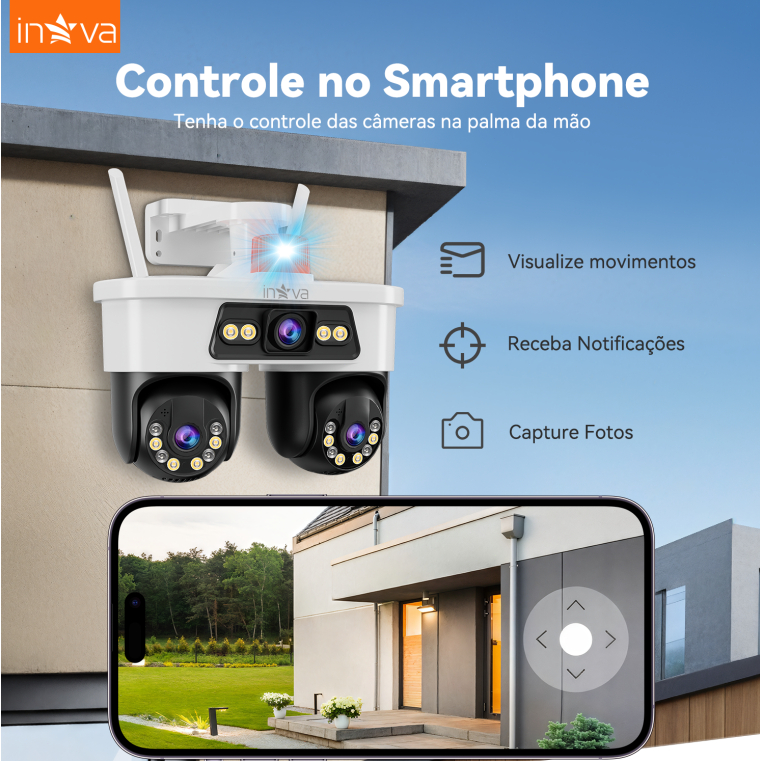 INOVA 16MP3 Lentes 10x zoom Óptico CCTV Sem Fio WIFI Livre Prova D'água 360 PTZ Segurança Câmera