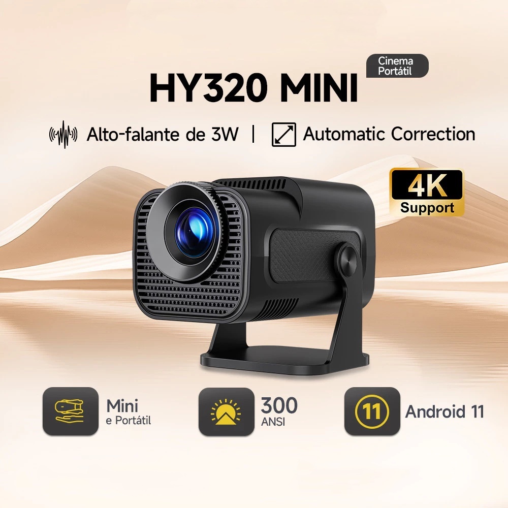 Atualizado Projetor Smart HY320 HY300 Android Full HD 1920x1080 Bluetooth Wi-fi
