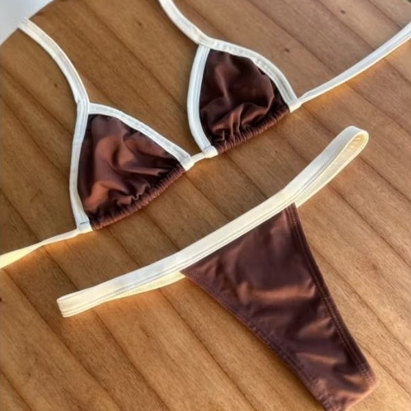 biquini feminino fita fio dental bronze verão marquinha em Oferta na Shopee