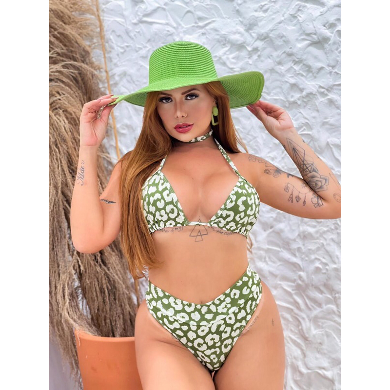 Biquíni Hot Pants Praia  sol verão  oncinha Farm inspiração